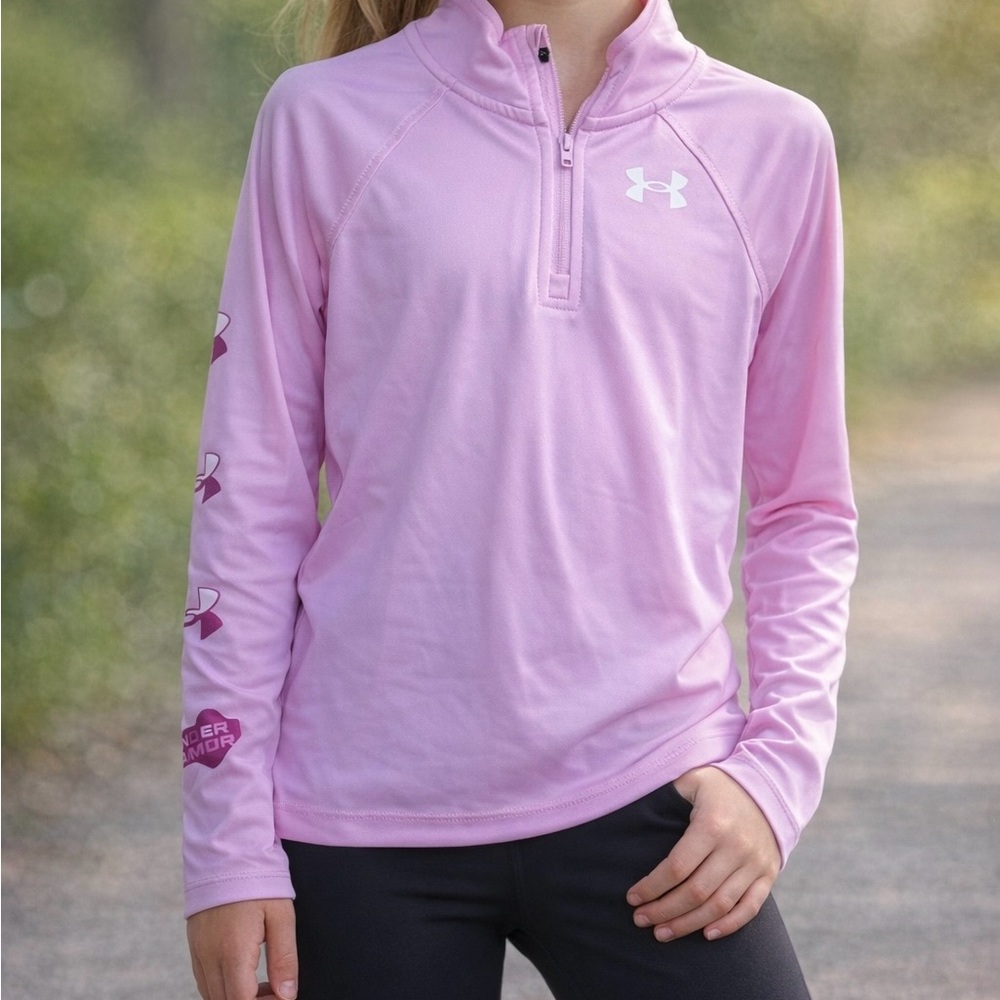 NEW Under Armour Pink Quarter-Zip Performance Pullover